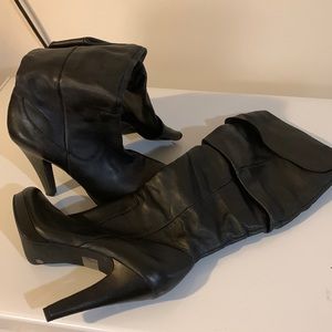 Jessica Simpson leather knee high side zip boots